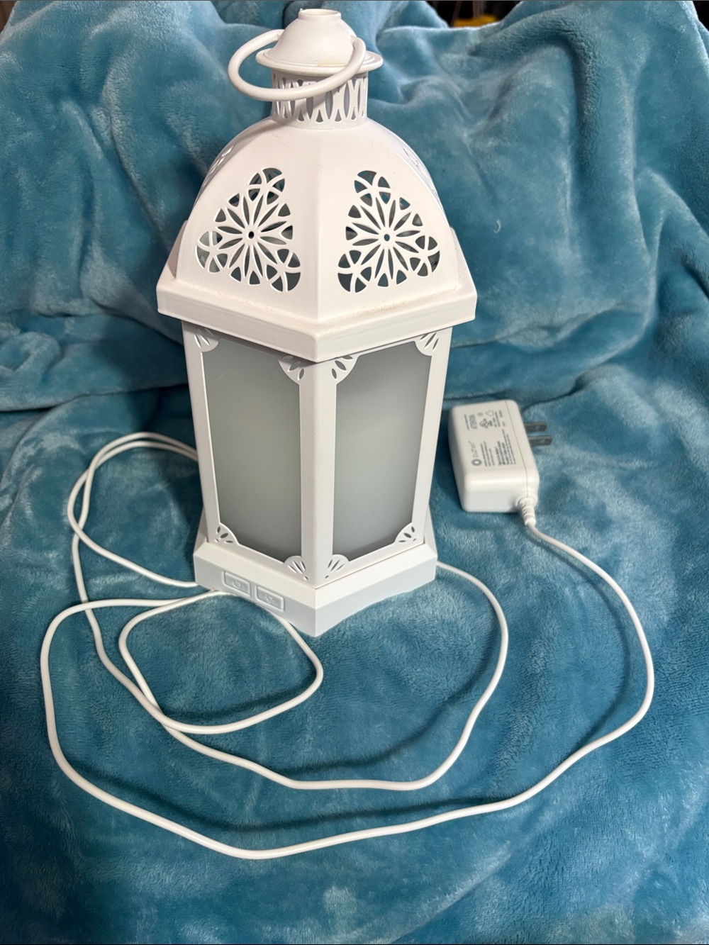 Young Living White Decorative Lantern with Frosted Panels Use of Essential Oils